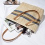 Aucuu Bolsa de hombro de paja para mujer, bolsa de playa, bolso grande con cremallera, bolso de mano bohemio de verano para