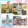 Aucuu Bolsa de hombro de paja para mujer, bolsa de playa, bolso grande con cremallera, bolso de mano bohemio de verano para
