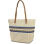 Aucuu Bolsa de hombro de paja para mujer, bolsa de playa, bolso grande con cremallera, bolso de mano bohemio de verano para