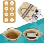 Aucuu Bolsa de hombro de paja para mujer, bolsa de playa, bolso grande con cremallera, bolso de mano bohemio de verano para