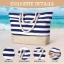 sprecenk Bolsa de Playa Grande para Mujer, Impermeable Totalizador de Lona de Verano con Cremallera Bolso Tote Beach Bag Bolso