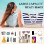 sprecenk Bolsa de Playa Grande para Mujer, Impermeable Totalizador de Lona de Verano con Cremallera Bolso Tote Beach Bag Bolso