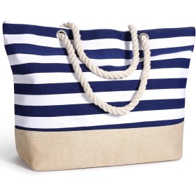 sprecenk Bolsa de Playa Grande para Mujer, Impermeable Totalizador de Lona de Verano con Cremallera Bolso Tote Beach Bag Bolso