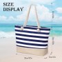 sprecenk Bolsa de Playa Grande para Mujer, Impermeable Totalizador de Lona de Verano con Cremallera Bolso Tote Beach Bag Bolso