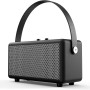 Smalody Altavoz Portátil Bluetooth Vintage - Estéreo Inalámbrico Con Graves Ricos, Cuero de Mano, Control de Rotación - Para