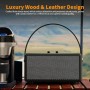 Smalody Altavoz Portátil Bluetooth Vintage - Estéreo Inalámbrico Con Graves Ricos, Cuero de Mano, Control de Rotación - Para