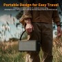 Smalody Altavoz Portátil Bluetooth Vintage - Estéreo Inalámbrico Con Graves Ricos, Cuero de Mano, Control de Rotación - Para