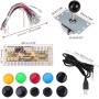 Botones de Juego de Kits de Bricolaje de Juego de Retardo Cero para el Hogar 10 Botones Joystick USB Coder para Mame PC,