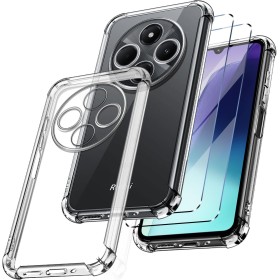 New&Teck - Funda Carcasa para Xiaomi Redmi 14C / Redmi A4 + 2 Vidrio Templado Protector de Pantalla, Funda Transparente de