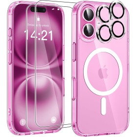 YisrLery Funda Magnética para iPhone 16, Carcasa Compatible con MagSafe con 2 Protector Kamera y 2 Protector Pantalla, Militar