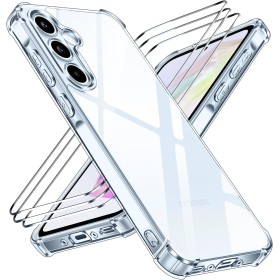 ivoler Anti-Amarillo Clara Funda para Samsung Galaxy A35 5G con 3 Piezas Cristal Templado, [Protección Militar] Carcasa