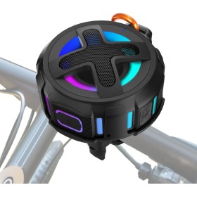 Actualizado, Altavoz de Bicicleta Profesional, con Soporte de Manillar, Bluetooth v5.4, Impermeable IPX7, Estuche de Silicona,