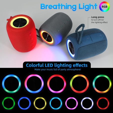SENXINGYAN Altavoz Bluetooth Portátil 20W, Impermeable IPX6 con Sonido Estéreo HD, 16 Horas de Reproducción, Luces LED,