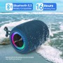 SENXINGYAN Altavoz Bluetooth Portátil 20W, Impermeable IPX6 con Sonido Estéreo HD, 16 Horas de Reproducción, Luces LED,
