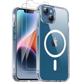 COPIKE Funda Magnética para iPhone 14 y iPhone 13 con 2 Cristal Templado, Compatible con MagSafe Carcasa Antigolpes