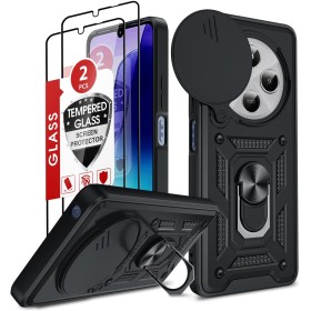 LeYi Funda para Xiaomi Redmi 14C/14 C 4G/Xiaomi Poco C75 con [2-Unidades] Cristal Vidrio Templado, Carcasa Cubierta de cámara