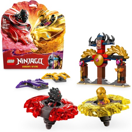 LEGO Ninjago Pack de Combate: Spinjitzu del Dragón de Juguete, Set de Peonza con 2 Minifiguras y Armas Ninja, Juguetes de