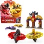LEGO Ninjago Pack de Combate: Spinjitzu del Dragón de Juguete, Set de Peonza con 2 Minifiguras y Armas Ninja, Juguetes de