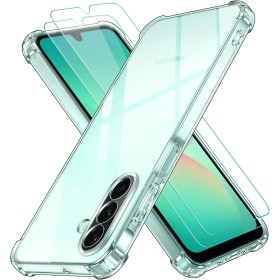 ivoler 3 in 1 Funda para Samsung Galaxy A26 5G con 2 Piezas Cristal Templado, Transparente Carcasa Protectora Antigolpes Case,