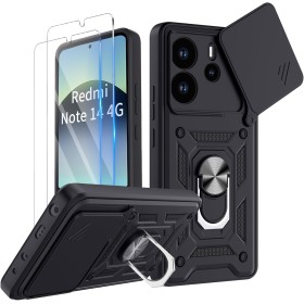 COPIKE Funda Armor para Xiaomi Redmi Note 14 4G (Non para 5G) con 2 Piezas Cristal Templado, Carcasa Cubierta de Cámara