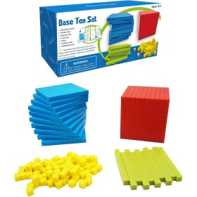 Base Ten Blocks, Math Learning Toy, Counting Number Game, Color-Coded Design, Sturdy Material, Ideal for Early Childhood