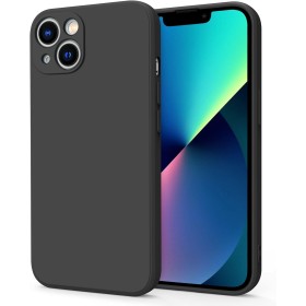 AK Funda para iPhone 13,Funda de Liquida Silicona con Forro de Microfibra Suave para iPhone 13(Negro)