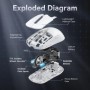 Ratón Bluetooth Attack Shark X6 PAW3395, conexión triple modo, Base de