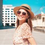 SEFIRST Mujeres Sombrero de Panamá Sombreros de Paja Sombrero de Verano Plegable Sombrero de Playa Fedora Ajustable Sombrero de