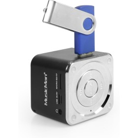 Altavoz portátil MusicMan Mini Soundstation - Reproductor de MP3, USB, soporte de tarjetas MicroSD, batería recargable de 5
