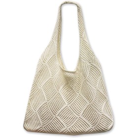JSTHHTT Bolso De Hombro De Punto Para Mujer, Bolso de Playa de Malla, Grande para Playa, Bolsa de Ganchillo, Bolso Informal