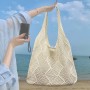 JSTHHTT Bolso De Hombro De Punto Para Mujer, Bolso de Playa de Malla, Grande para Playa, Bolsa de Ganchillo, Bolso Informal