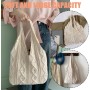 JSTHHTT Bolso De Hombro De Punto Para Mujer, Bolso de Playa de Malla, Grande para Playa, Bolsa de Ganchillo, Bolso Informal