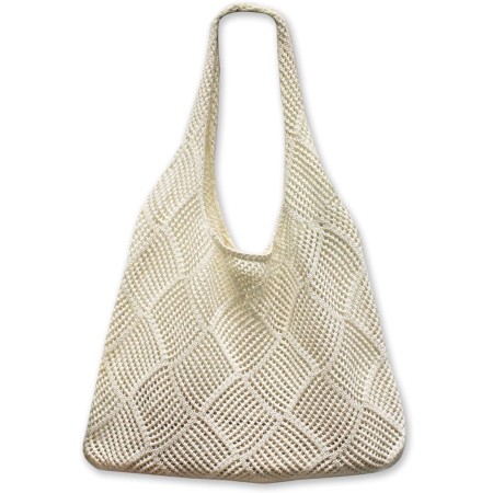 JSTHHTT Bolso De Hombro De Punto Para Mujer, Bolso de Playa de Malla, Grande para Playa, Bolsa de Ganchillo, Bolso Informal