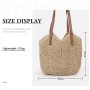 LUI SUI Bolso de Hombro de Paja para Mujer Bolsos de Paja Tejidos a Mano Bolso de Mano con asa Bolsos de Paja de Playa de Verano
