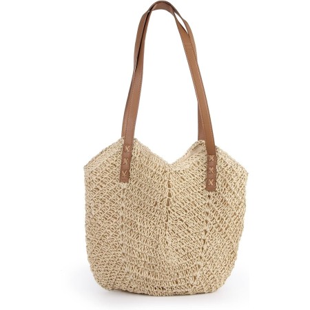 LUI SUI Bolso de Hombro de Paja para Mujer Tejido a Mano - Bolso de Mano Con Asa de Playa de Verano - Cruzado Bohemio Monederos