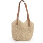 LUI SUI Bolso de Hombro de Paja para Mujer Tejido a Mano - Bolso de Mano Con Asa de Playa de Verano - Cruzado Bohemio Monederos
