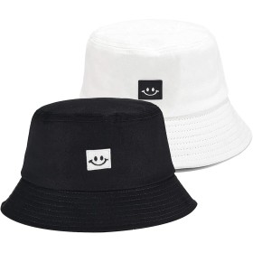 SEFIRST 2 Piezas Gorro Pescador Hombre Mujer, Bucket Hat Algodón Plegable Sombrero de Cubo Verano Sombrero de Pesca Sombrero de