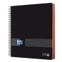 Oxford, Cuaderno A5 Cuadriculado 5x5, Tapa Plástico, 160 Hojas, 8 Bandas de Color, Libreta Microperforada, Color Negro