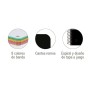 Oxford, Cuaderno A5 Cuadriculado 5x5, Tapa Plástico, 160 Hojas, 8 Bandas de Color, Libreta Microperforada, Color Negro