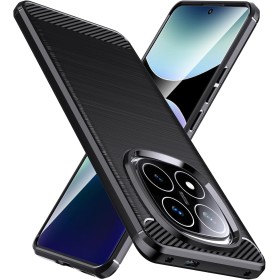 Natbok Funda para Xiaomi Redmi Note 14 Pro+ 5G,TPU Suave + Fibra de Carbono Flexible Carcasa,Grado Militar a Prueba de