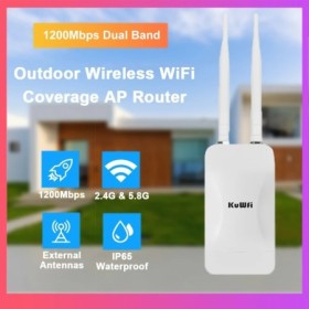 KuWFi-enrutador AP para exteriores, 1200Mbps, punto de acceso inalámbr