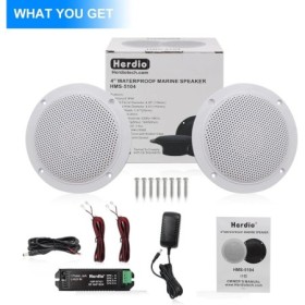 Herdio 2 uds 4 pulgadas Kit de altavoces Bluetooth de techo resistente