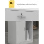 Mesa de Recepción de Mostrador de Oficina Cajones y Armario con Cerradura Mesa de Mostrador con Gran Espacio de Almacenaje para