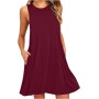 Vestidos Mujer Verano Sin Mangas Cuello Redondo Tirantes Vestido de Playa Largo Elegante Bohemio Floral Dress con Bolsillos