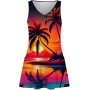 Vestidos Mujer Verano Sin Mangas Cuello Redondo Tirantes Vestido de Playa Largo Elegante Bohemio Floral Dress con Bolsillos