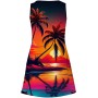 Vestidos Mujer Verano Sin Mangas Cuello Redondo Tirantes Vestido de Playa Largo Elegante Bohemio Floral Dress con Bolsillos