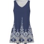 Vestidos Mujer Verano Sin Mangas Cuello Redondo Tirantes Vestido de Playa Largo Elegante Bohemio Floral Dress con Bolsillos