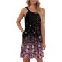 Vestidos Mujer Verano Sin Mangas Cuello Redondo Tirantes Vestido de Playa Largo Elegante Bohemio Floral Dress con Bolsillos