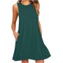 Vestidos Mujer Verano Sin Mangas Cuello Redondo Tirantes Vestido de Playa Largo Elegante Bohemio Floral Dress con Bolsillos