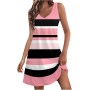 Vestidos Mujer Verano Sin Mangas Cuello Redondo Tirantes Vestido de Playa Largo Elegante Bohemio Floral Dress con Bolsillos